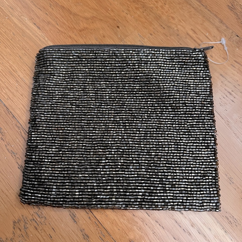 Metallic bronze beaded bag NWT
